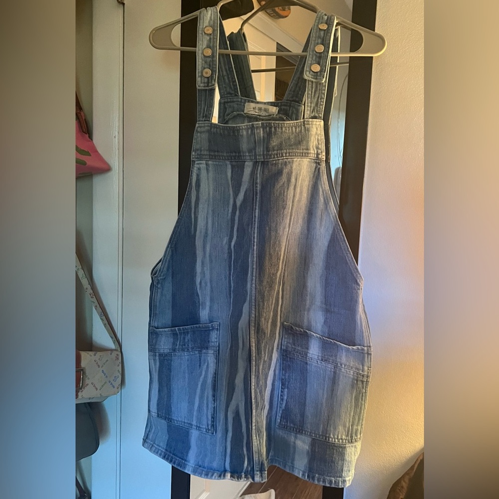 We The Free Light Blue Denim overalls dress